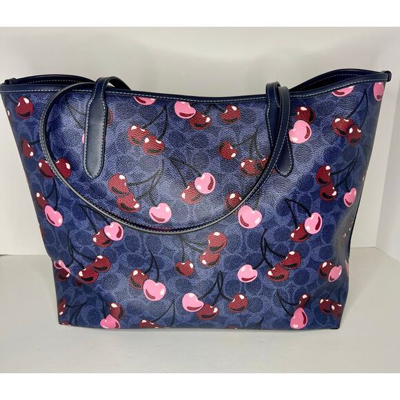 Coach City Denim Cherry Tote STYLE #CY691 - Picture 2 of 6
